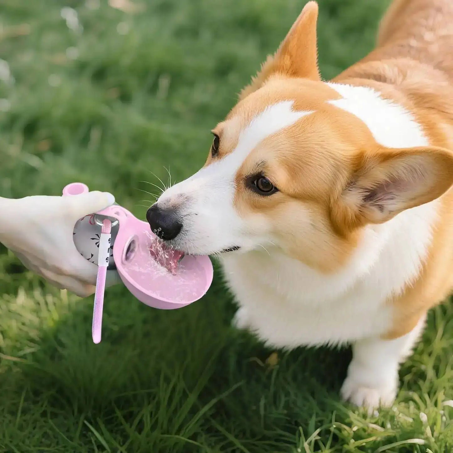 PawSip - Botella 2 en 1 para perros plegable.